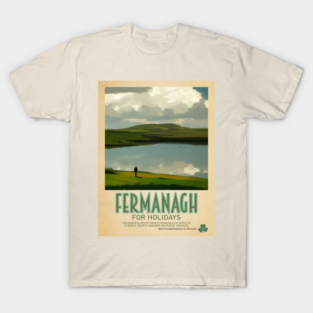 Fermanagh Ireland - Irish Retro Style Tourism Poster T-Shirt by Ireland